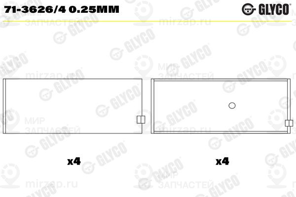 Шатунный подшипник GLYCO 7136264025MM