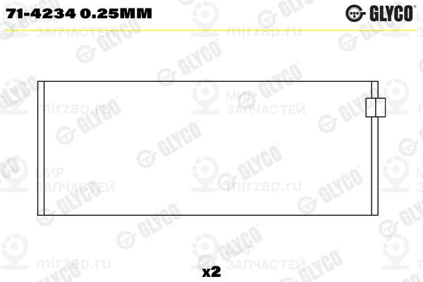 Шатунный подшипник GLYCO 714234025MM