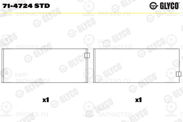 Шатунный подшипник GLYCO 714724STD