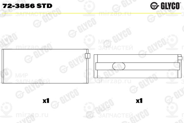 Подшипник коленвала GLYCO 723856STD