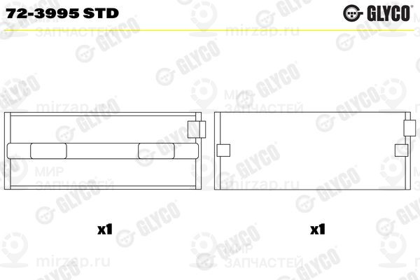 Подшипник коленвала GLYCO 723995STD