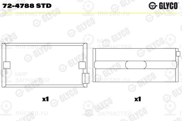 Подшипник коленвала GLYCO 724788STD
