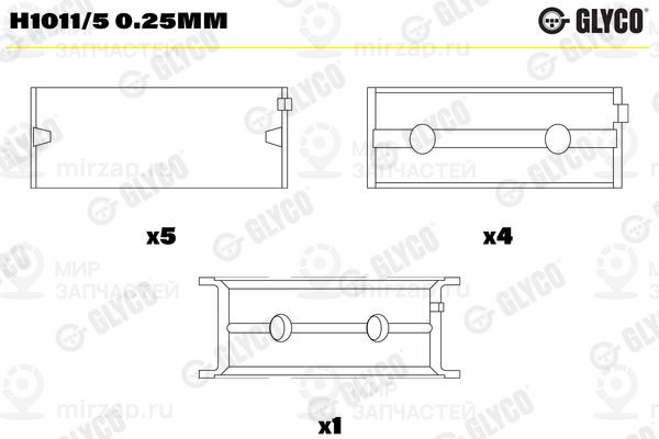 Подшипник коленвала GLYCO H10115025MM