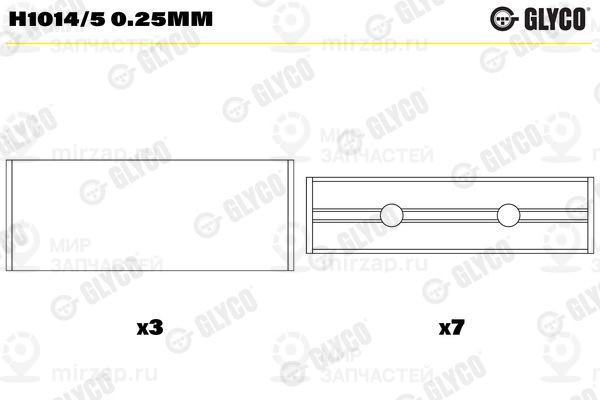 Подшипник коленвала GLYCO H10145025MM