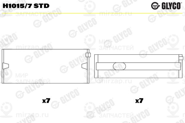 Подшипник коленвала GLYCO H10157STD