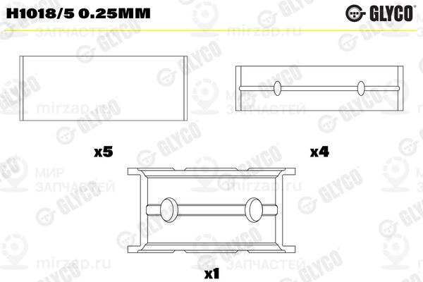 Подшипник коленвала GLYCO H10185025MM