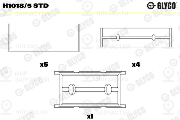 Подшипник коленвала GLYCO H10185STD
