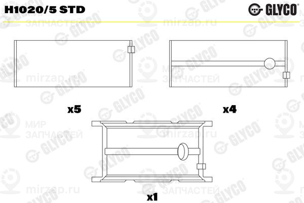 Подшипник коленвала GLYCO H10205STD