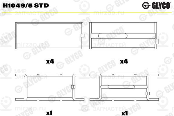 Подшипник коленвала GLYCO H10495STD