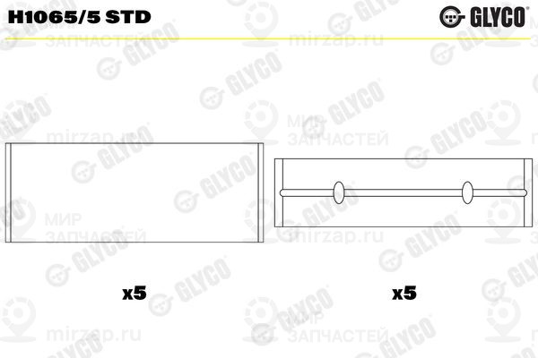 Подшипник коленвала GLYCO H10655STD