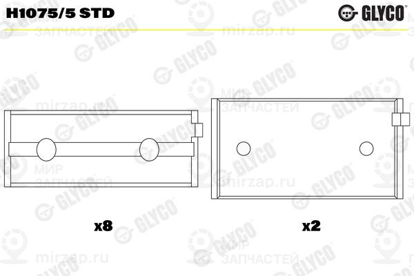 Подшипник коленвала GLYCO H10755STD