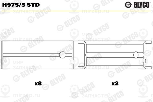 Подшипник коленвала GLYCO H9755STD
