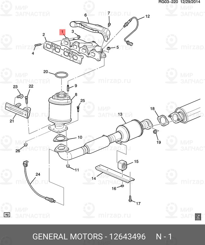 Запчасть GM 12643496