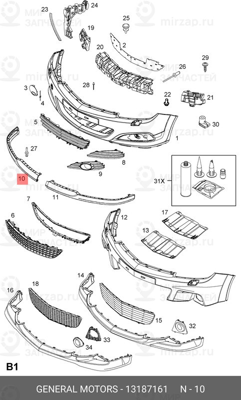 Запчасть GM 13187161