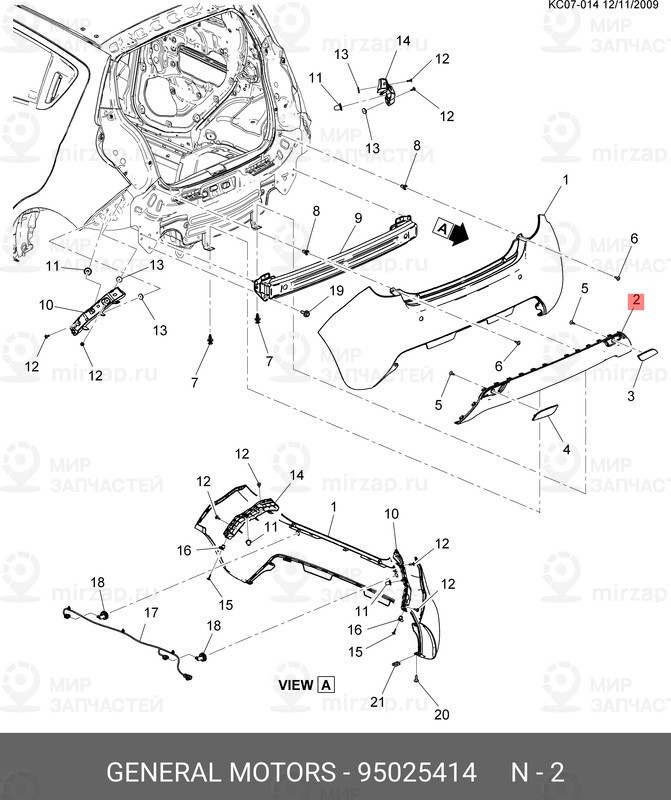 Запчасть GM 95025414
