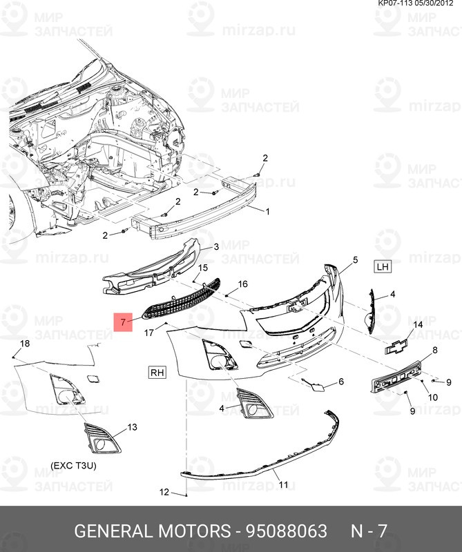 Запчасть GM 95088063