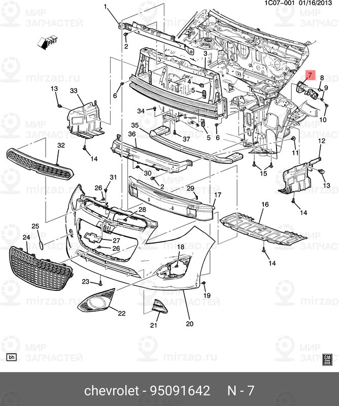 Запчасть GM 95091642