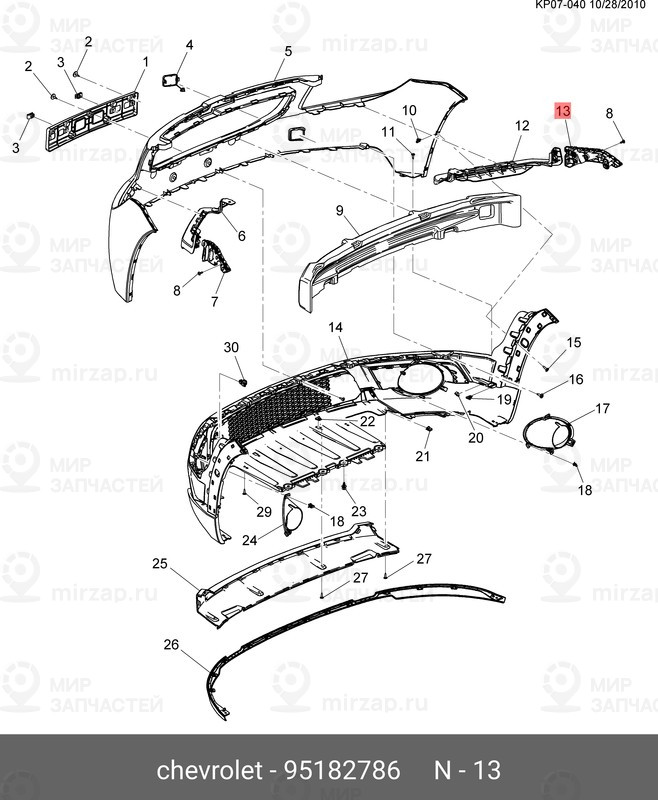 Запчасть GM 95182786