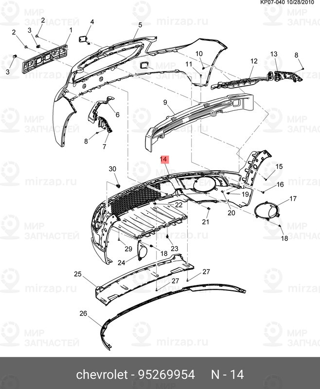 Запчасть GM 95269954