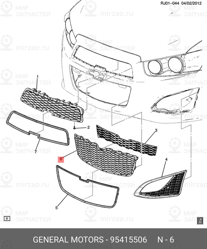 Запчасть GM 95415506