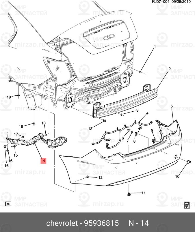 Запчасть GM 95936815