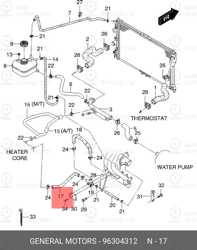 Запчасть GM 96304312
