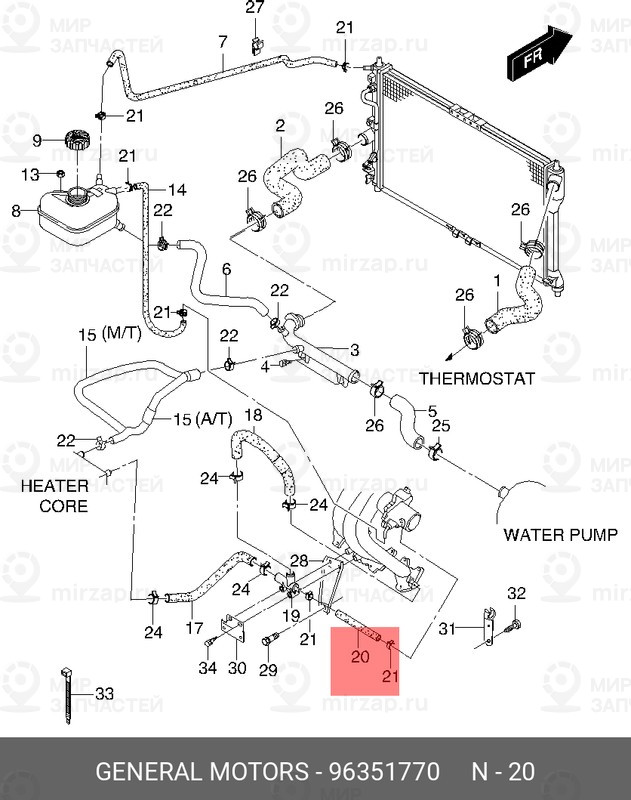 Запчасть GM 96351770