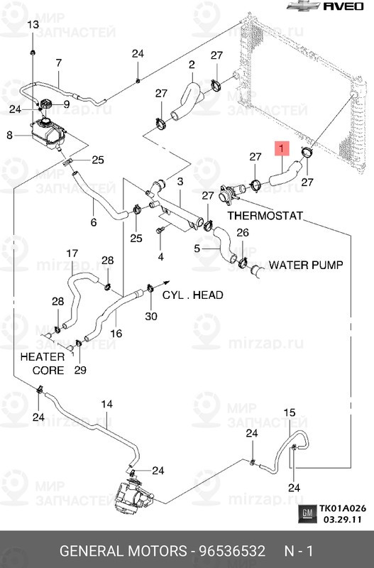 Запчасть GM 96536532