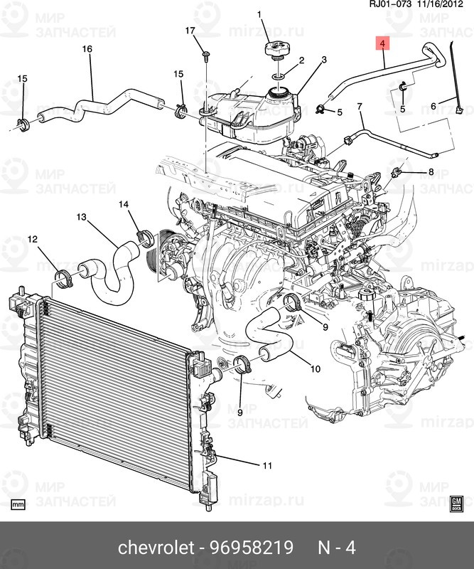 Запчасть GM 96958219