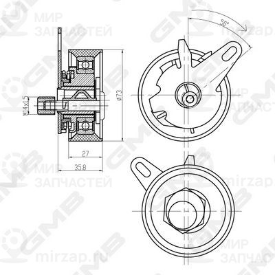 Натяжной ролик, ремень ГРМ GMB GTB0700