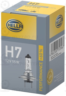 Лампа Накаливания, H7 12V 55W Px26d, +60 HELLA 8GH223498231