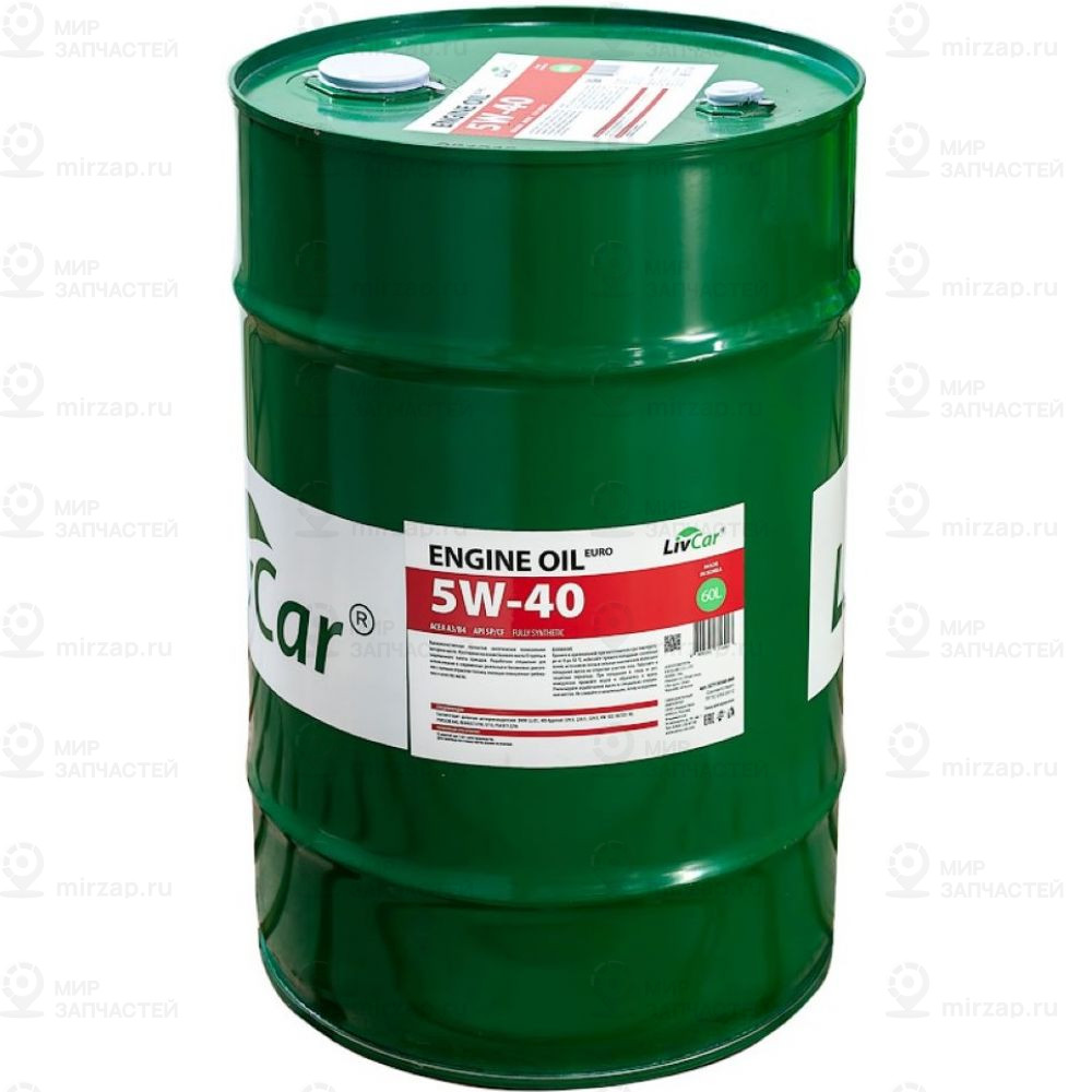Масло Моторное Euro 5W-40 A3/B4 Sp/Cf (60Л) LIVCAR LC7110540060