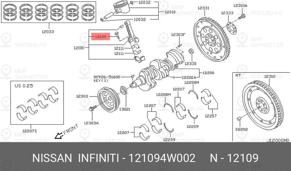 Запчасть NISSAN 121094W002
