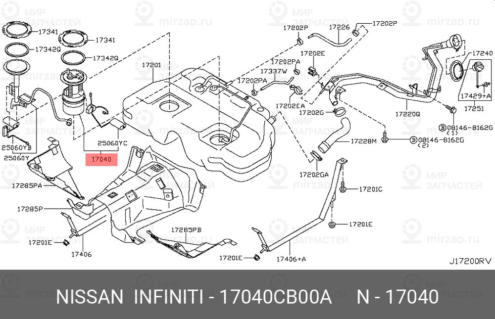 Запчасть NISSAN 17040CB00A