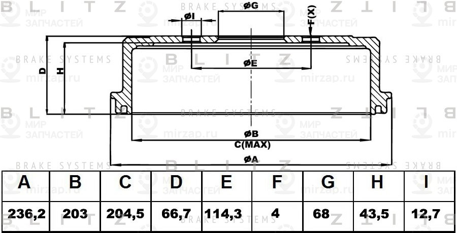 Запчасть BLITZ BT0103