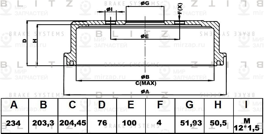 Запчасть BLITZ BT0134
