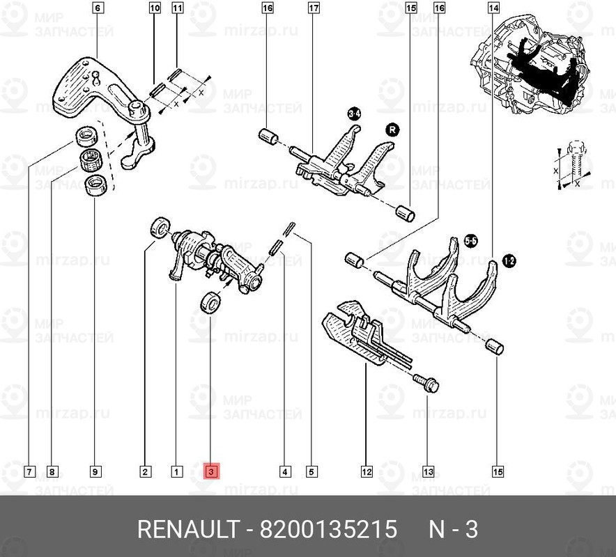 Запчасть NISSAN 8200135215