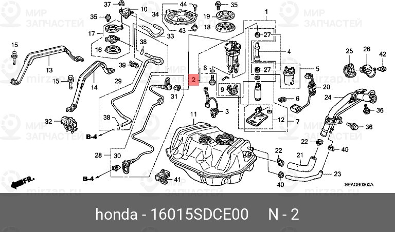 Запчасть HONDA 16015SDCE00