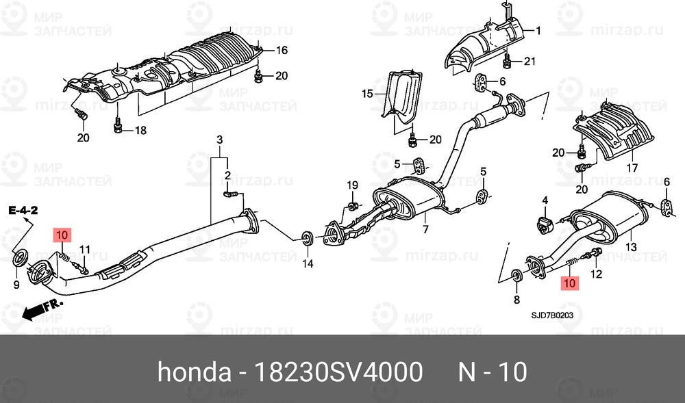 Запчасть HONDA 18230SV4000