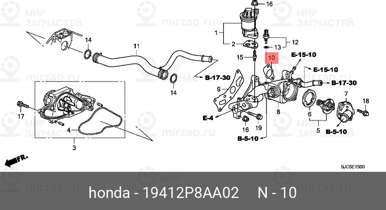 Запчасть HONDA 19412P8AA02