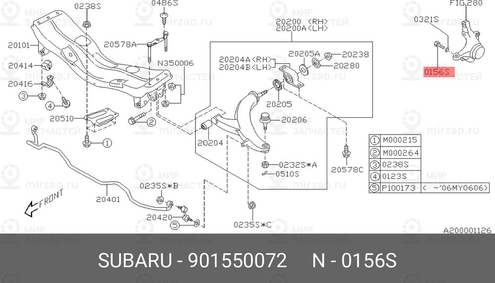 Запчасть SUBARU 901550072