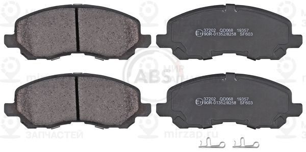 Комплект тормозных колодок, дисковый тормоз ABS 37202