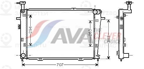 Радиатор, охлаждение двигателя AVA HY2210