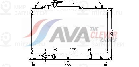 Радиатор, охлаждение двигателя AVA MZ2210