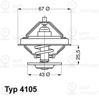 Термостат, охлаждающая жидкость BorgWarner 410583D