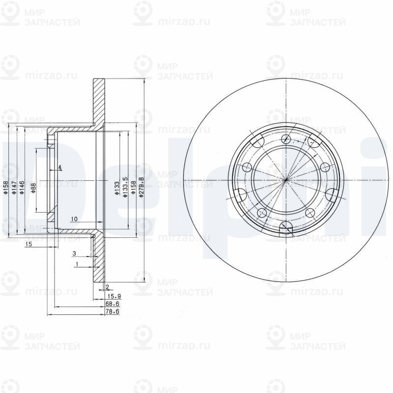 Тормозной диск DELPHI BG2265