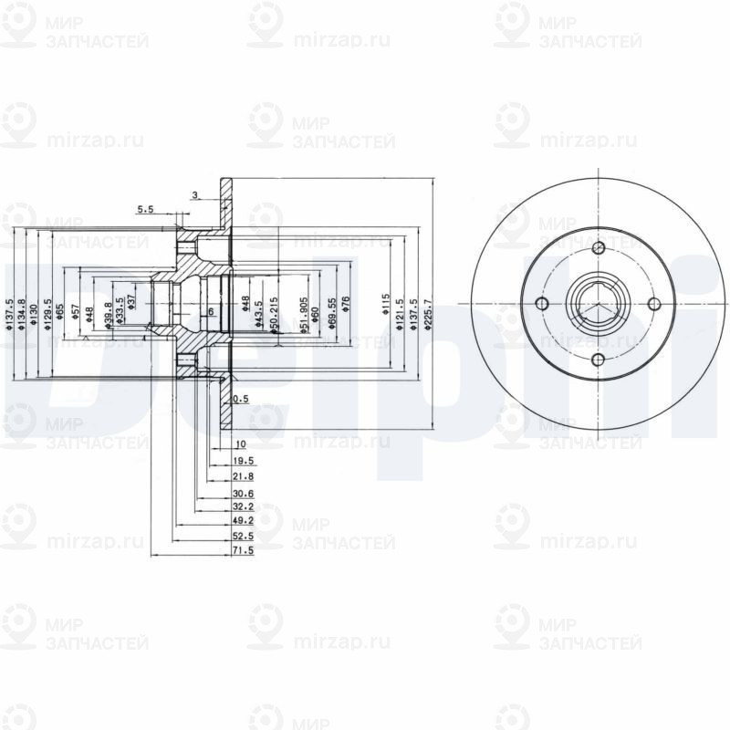 Тормозной диск DELPHI BG2389