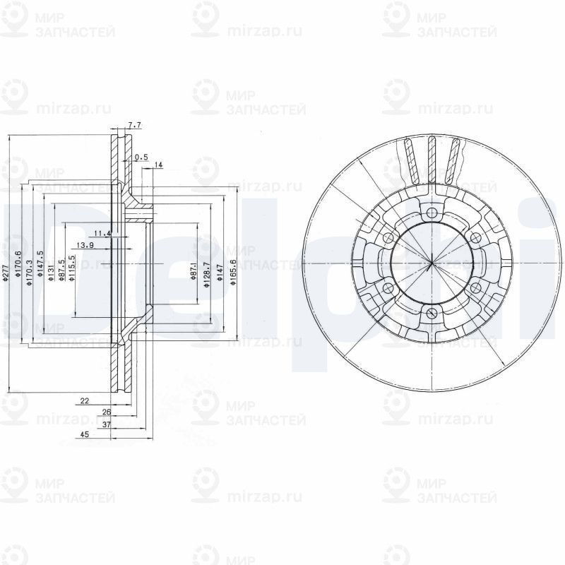 Тормозной диск DELPHI BG2561
