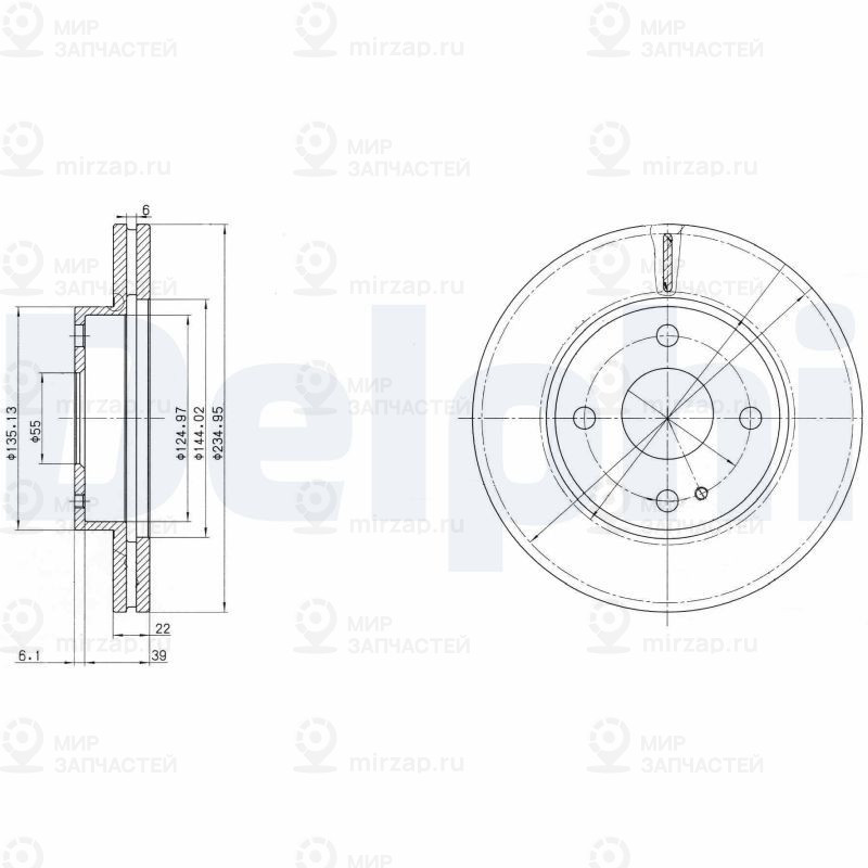 Тормозной диск DELPHI BG2629