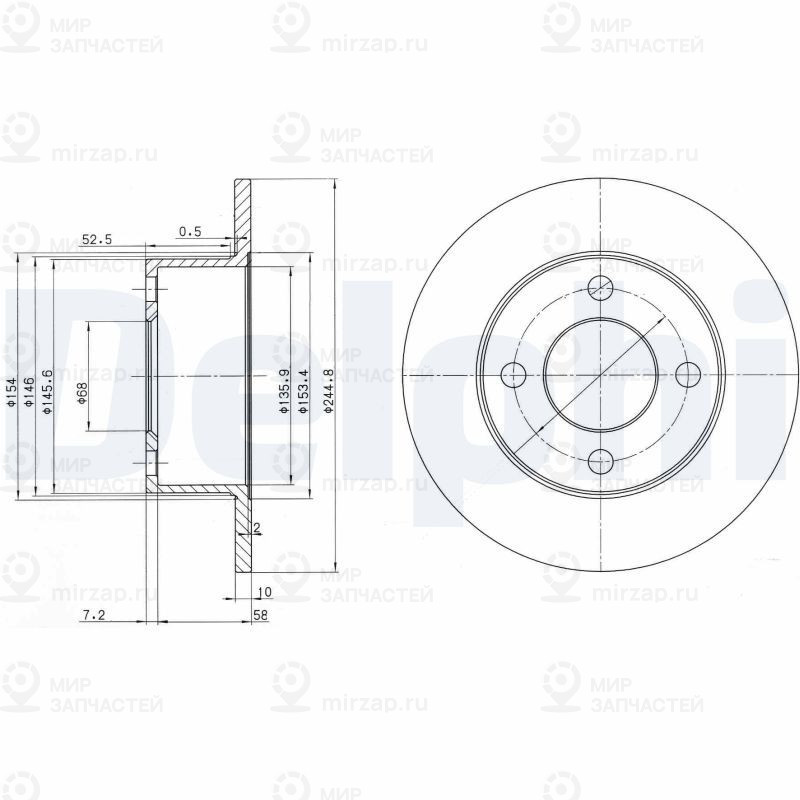 Тормозной диск DELPHI BG2747